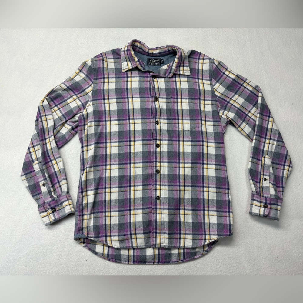 Grayers Jaspe Flannel Shirt Mens Sz M Blue White Plaid Long Sleeve Casual Button